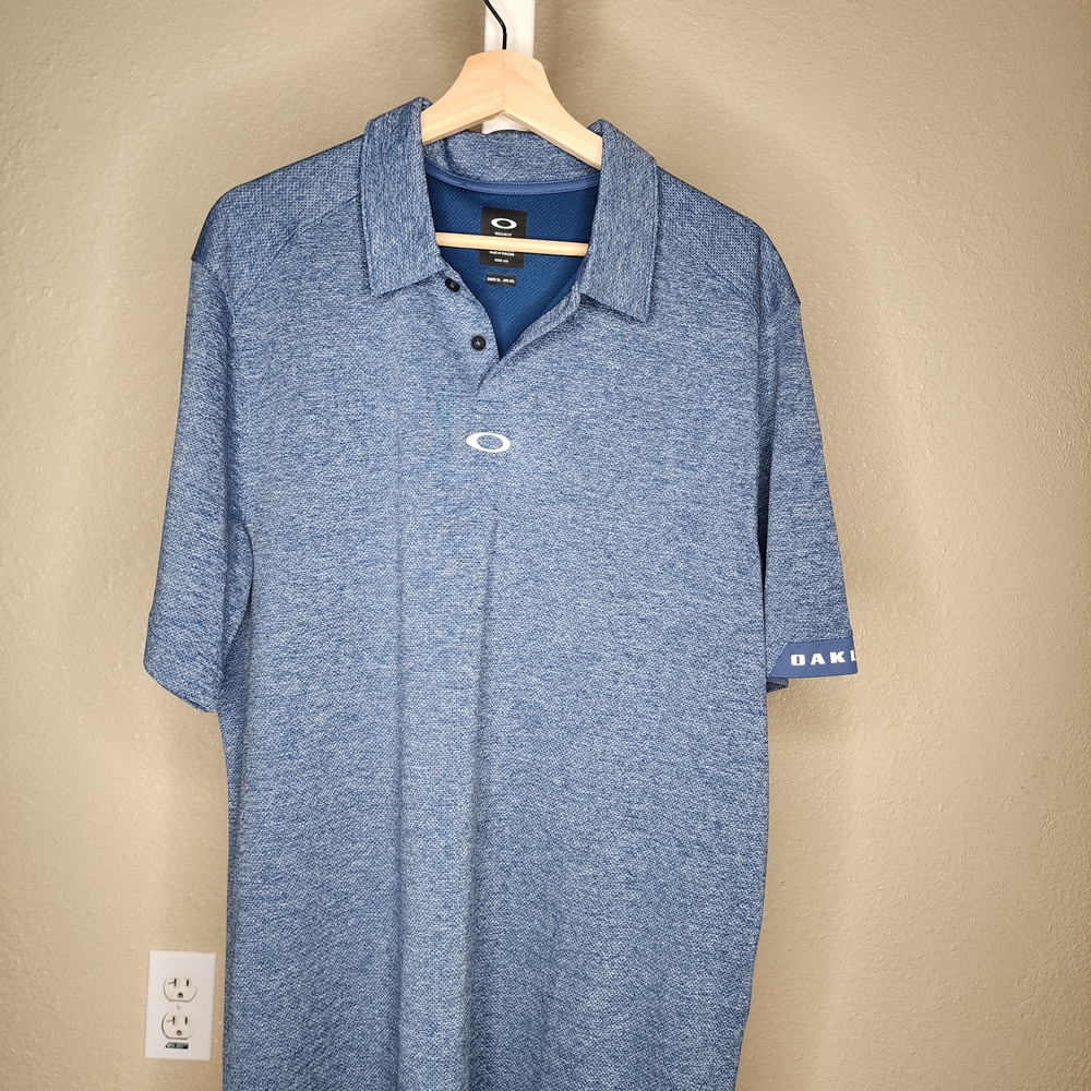 Oakley Blue Polo Shirt Classic Knit Design